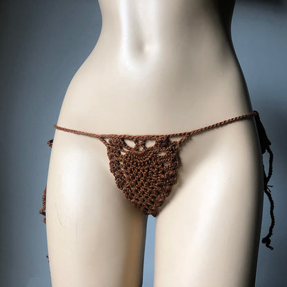 Mini Micro See Through G-strings Crochet Bikini Thongs Sunset and Swim