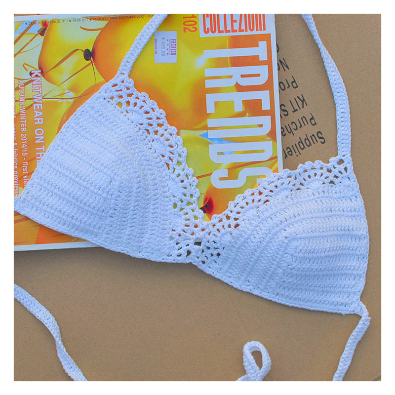 Handmade Crochet Bohemian Bikini Top Sunset and Swim