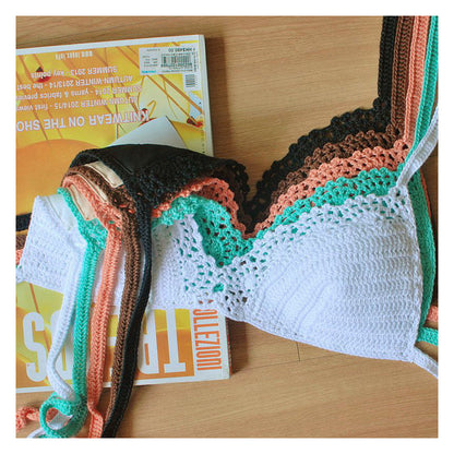 Handmade Crochet Bohemian Bikini Top Sunset and Swim