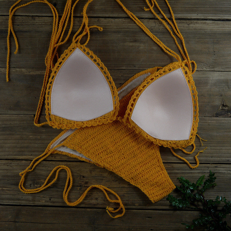 Handmade Sun-Kissed Crochet Boho Bikini Sunset and Swim   