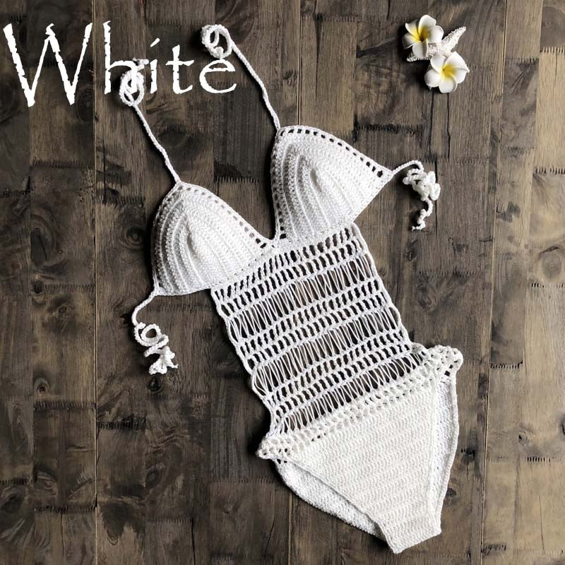 Bohemian Dream Crochet Hollow Out Swimsuit [Spirit and Rebel] White M 