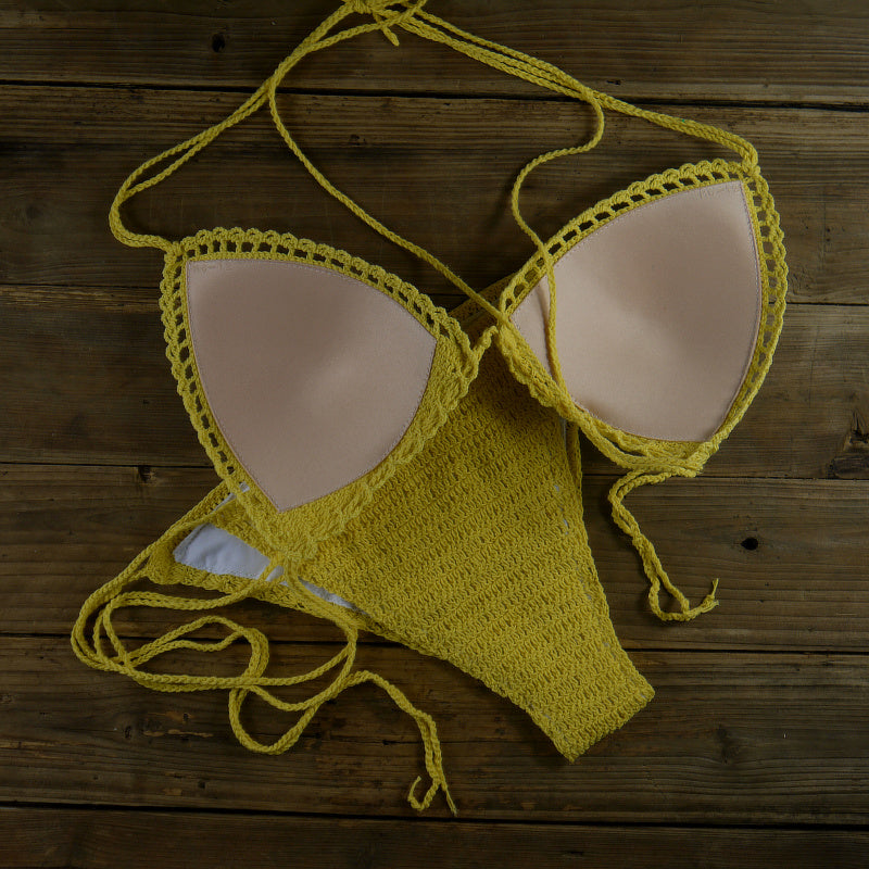 Handmade Sun-Kissed Crochet Boho Bikini Sunset and Swim   