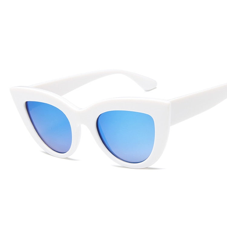 Diamond Oasis Cat Eye Sunglasses UV400 Sunset and Swim WhiteBlue