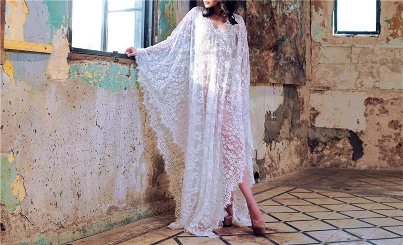 Ethereal Breeze Boho Chic Embroidered Maxi Dress Kaftan [Spirit and Rebel]   