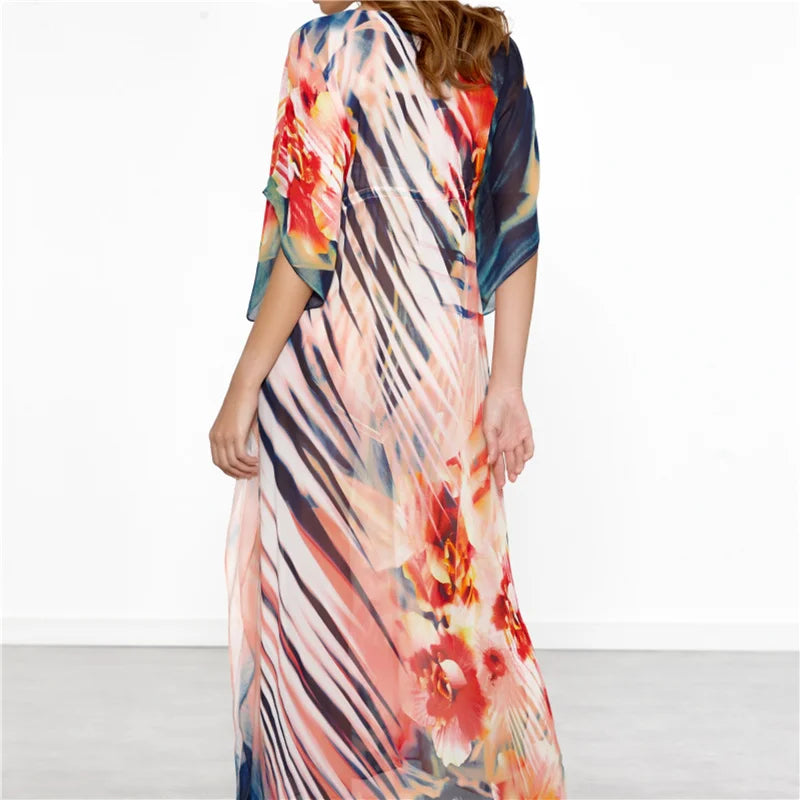 Ethereal Breeze Boho Chic Embroidered Maxi Dress Kaftan [Spirit and Rebel]   