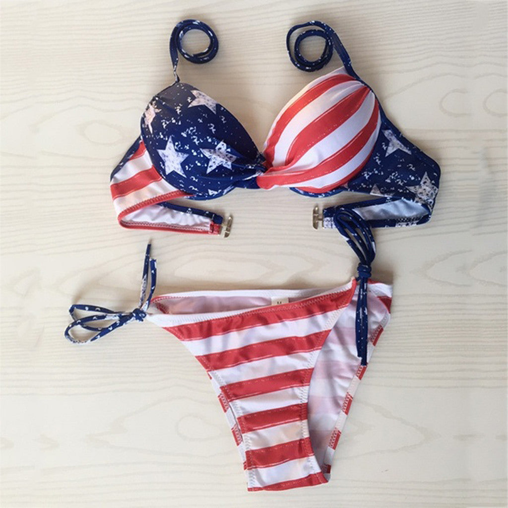 All American American Flag Fourth of July Two Pieces Bikini [Spirit and Rebel]