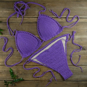 Handmade Sun-Kissed Crochet Boho Bikini [Spirit and Rebel] Purple S