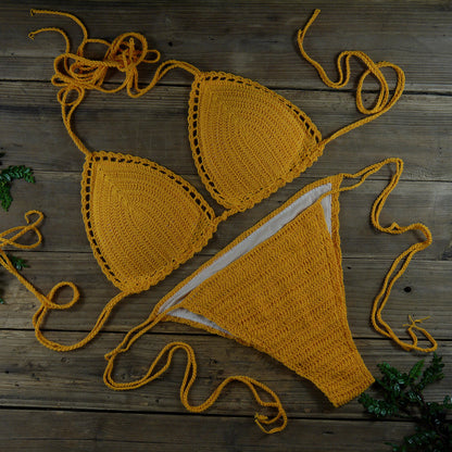 Handmade Sun-Kissed Crochet Boho Bikini Sunset and Swim   