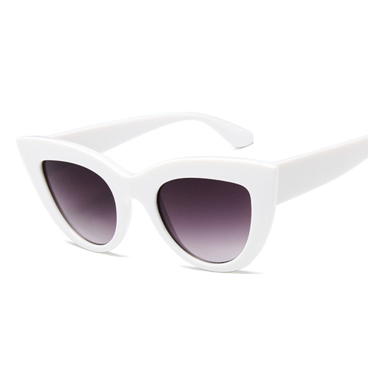 Diamond Oasis Cat Eye Sunglasses UV400 Sunset and Swim WhiteGray