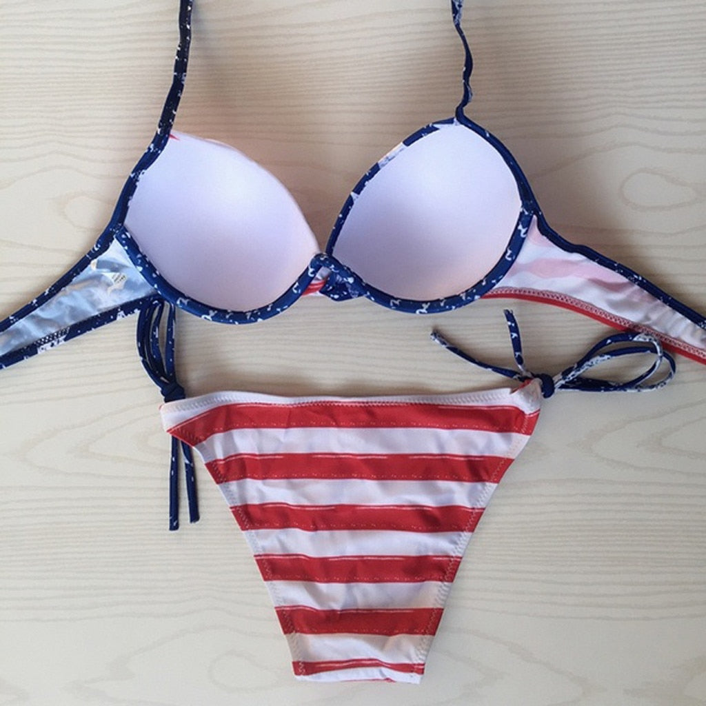 All American American Flag Fourth of July Two Pieces Bikini [Spirit and Rebel]