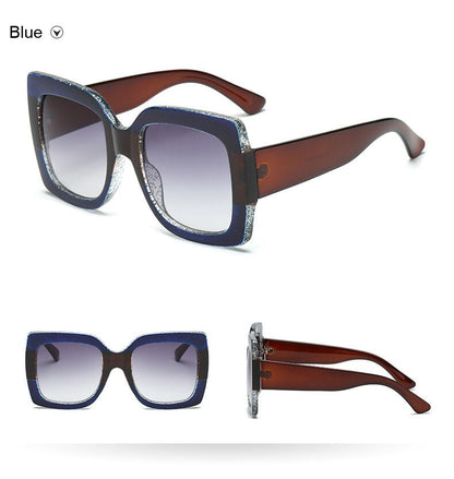 Sunset and Swim Oversized Square Dual Color Sunglasses Sunset and Swim