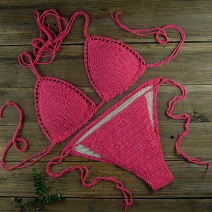 Handmade Sun-Kissed Crochet Boho Bikini Sunset and Swim   