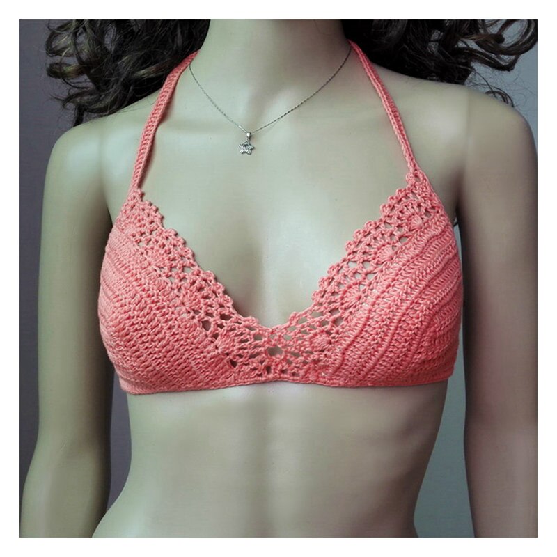 Handmade Crochet Bohemian Bikini Top Sunset and Swim