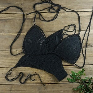 Handmade Sun-Kissed Crochet Boho Bikini [Spirit and Rebel] Black S