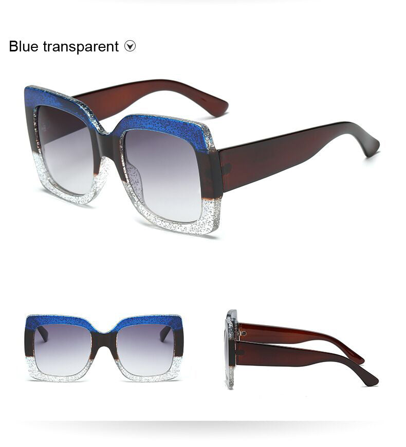 Sunset and Swim Oversized Square Dual Color Sunglasses Sunset and Swim