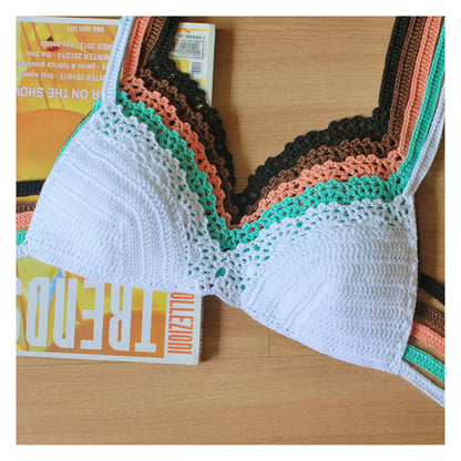 Handmade Crochet Bohemian Bikini Top Sunset and Swim