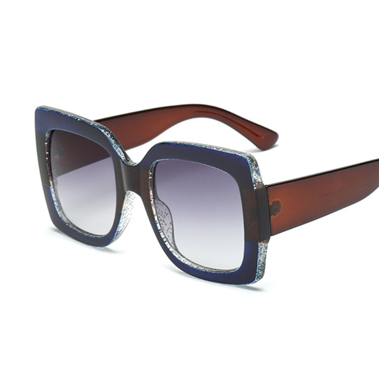 Sunset and Swim Oversized Square Dual Color Sunglasses Sunset and Swim Blue