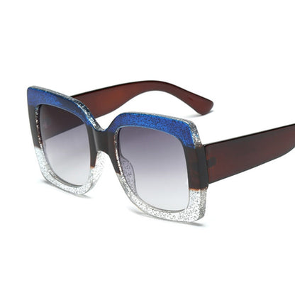 Sunset and Swim Oversized Square Dual Color Sunglasses Sunset and Swim Blue Gradient