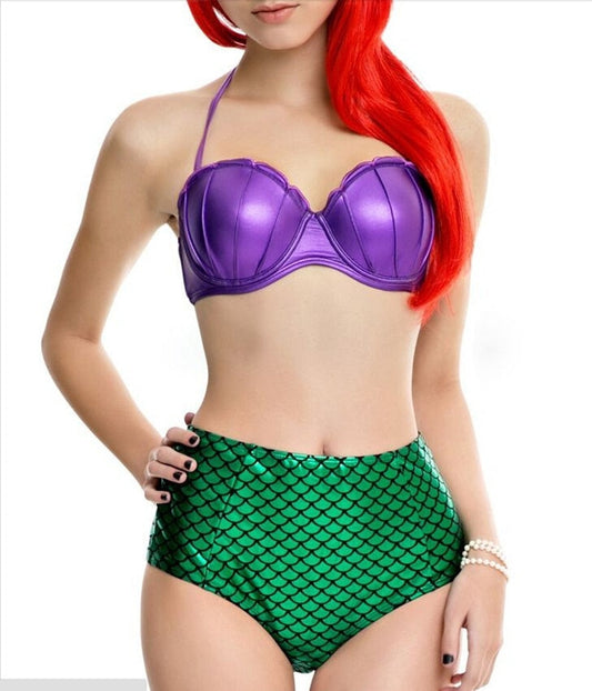 Princess of the Sea Plus Size Mermaid High Waist Bikini [Spirit and Rebel]