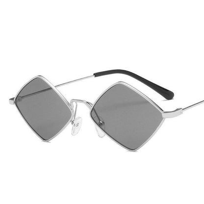 Irregular Vintage Small Frame UV400 Womens Sunglasses Sunset and Swim silver gray