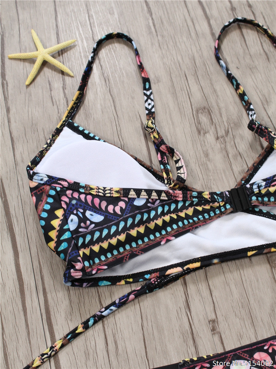 Aztec Temptation Hollow Out Strappy Bandage Bikini [Spirit and Rebel]