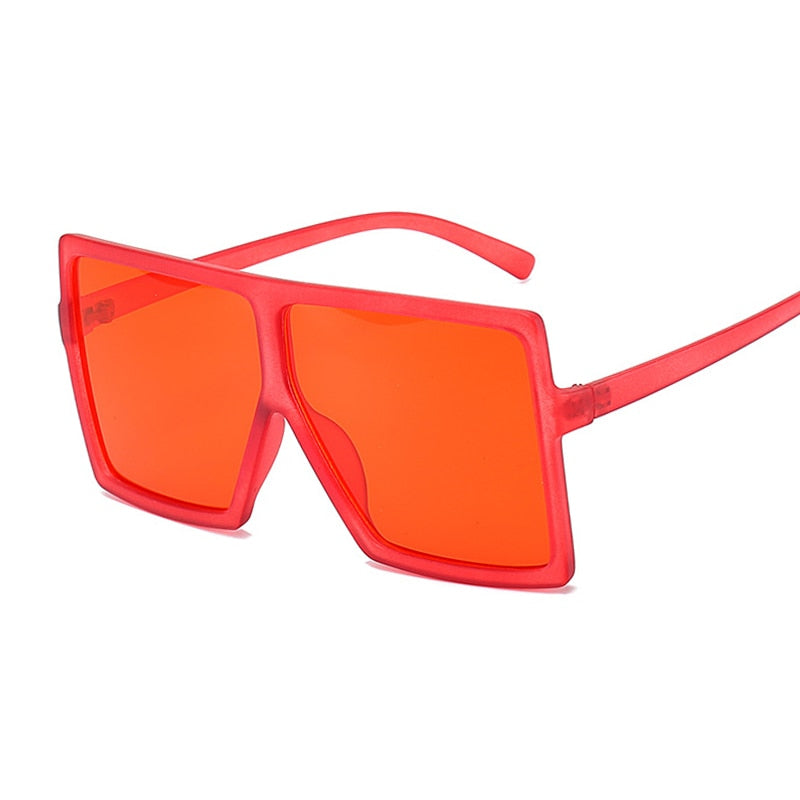 Golden Horizon Sunnies Oversized Square Sunglasses For Women Sunset and Swim Red