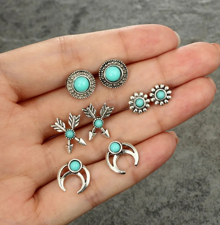 Everyday Enchantment Boho Stud Earrings [Spirit and Rebel] 8 PCS-Style 10  