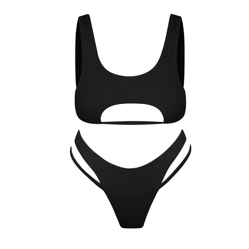 Black Hollow Out Cut Out Underboob Micro Bikini [Spirit and Rebel]