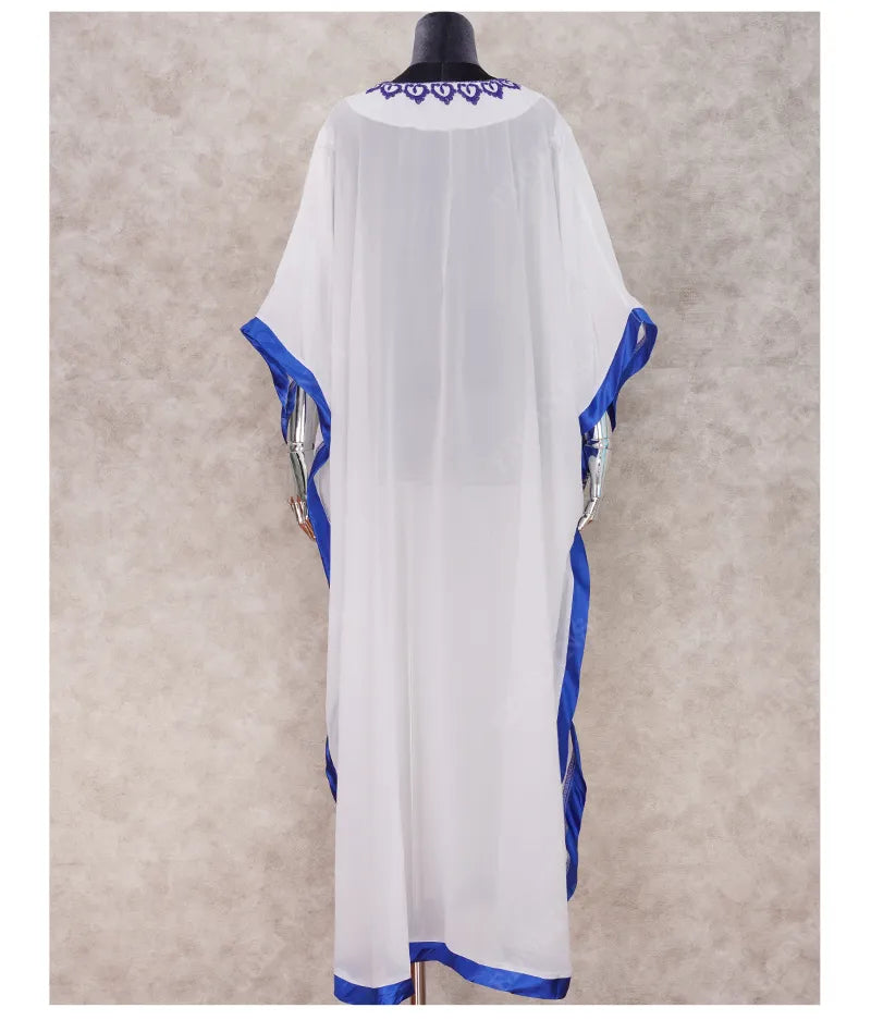 Ethereal Breeze Boho Chic Embroidered Maxi Dress Kaftan [Spirit and Rebel]   