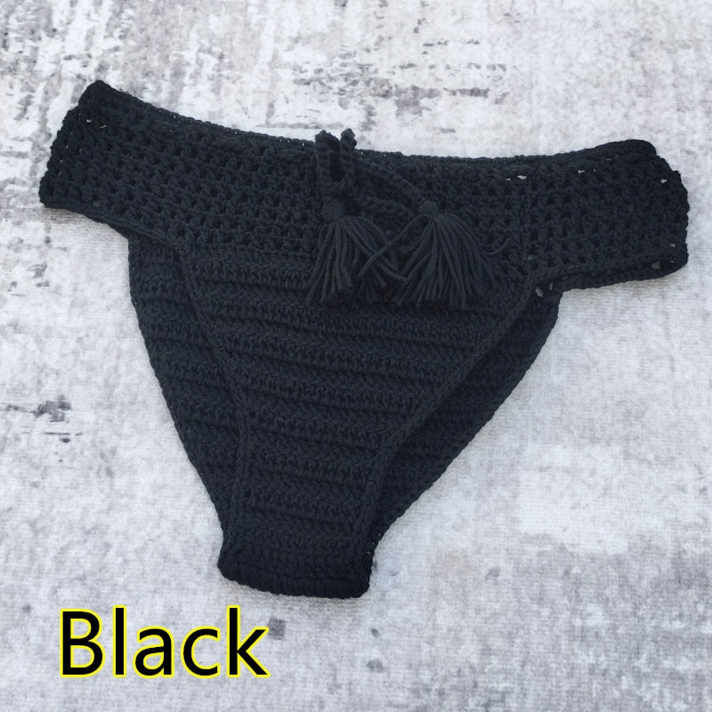 Boho Chic Tassel Bikini Bottoms [Spirit and Rebel] Black S