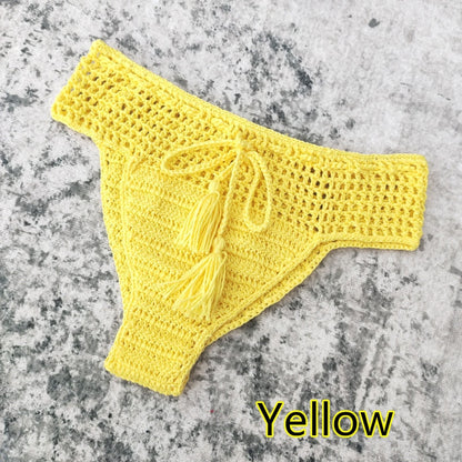 Boho Chic Tassel Bikini Bottoms [Spirit and Rebel] Yellow S