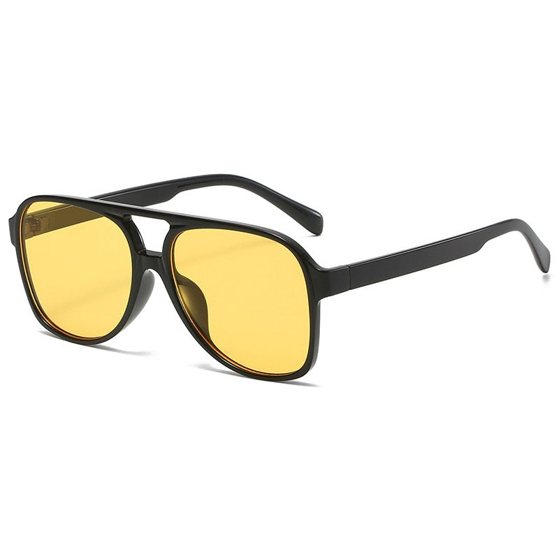 Ocean Breeze Big Frame Coloured Sunglasses Sunset and Swim Black Yellow