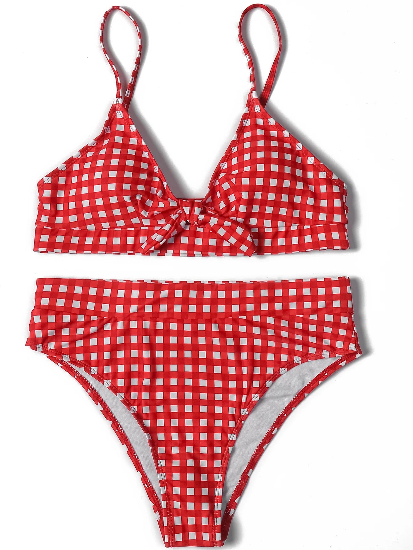 Irresistibly Chic Plaid Bow Bikini Sunset and Swim