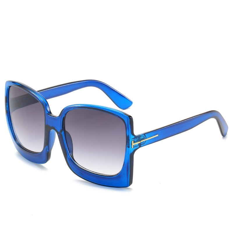 Monaco Oversized Square Sunglasses UV400 Sunset and Swim Blue