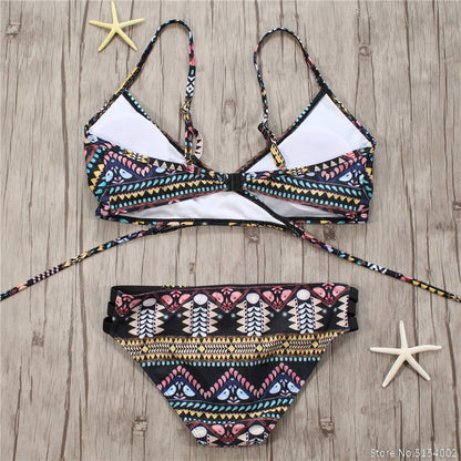 Aztec Temptation Hollow Out Strappy Bandage Bikini [Spirit and Rebel]