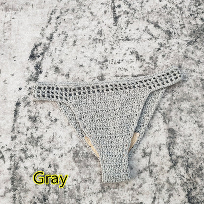 Boho Handmade Crochet Bikini Bottoms [Spirit and Rebel] Gray S