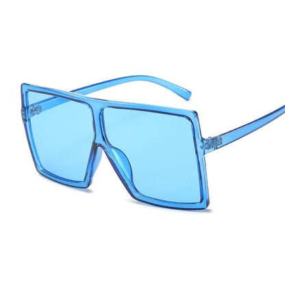 Golden Horizon Sunnies Oversized Square Sunglasses For Women Sunset and Swim Blue