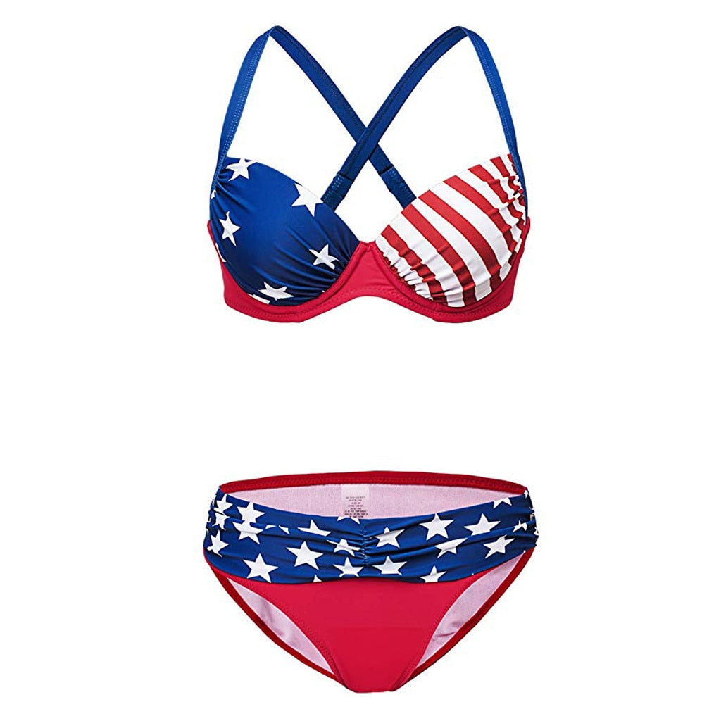 Trinity American Flag Cross Back Bikini [Spirit and Rebel]