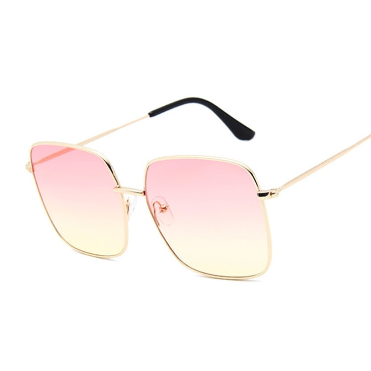 Sunny Days Fashion Square Sunglasses for Women Sunset and Swim Pink Yellow