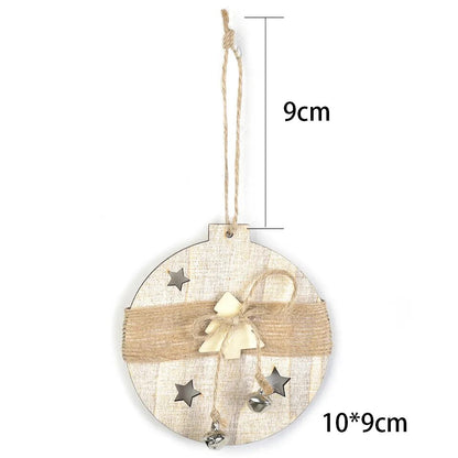 Enchanting 3-Piece Boho Christmas Wooden Pendants Set [Spirit and Rebel] 3pcs round  