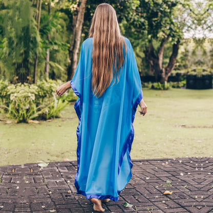 Ethereal Breeze Boho Chic Embroidered Maxi Dress Kaftan [Spirit and Rebel]   