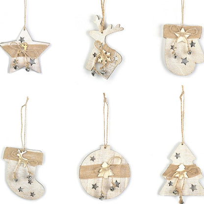 Enchanting 3-Piece Boho Christmas Wooden Pendants Set [Spirit and Rebel]   