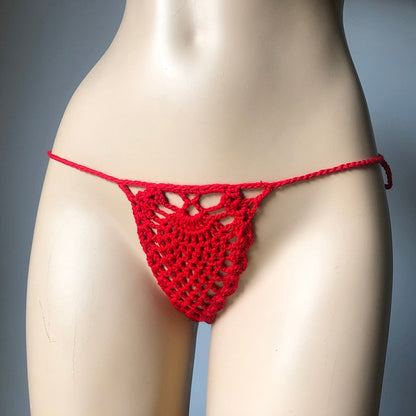 Mini Micro See Through G-strings Crochet Bikini Thongs Sunset and Swim