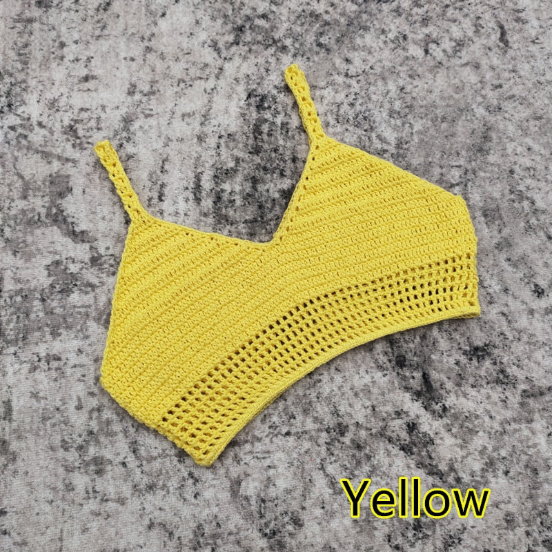 Bohemian Crochet Bikini Top [Spirit and Rebel] Yellow S