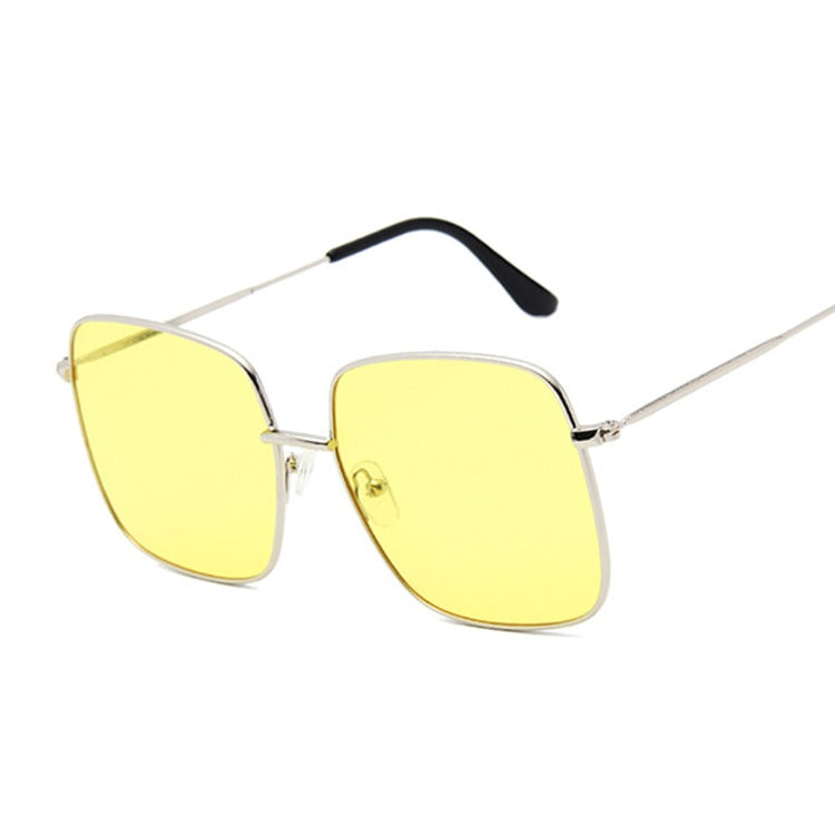 Sunny Days Fashion Square Sunglasses for Women Sunset and Swim SilverYellow