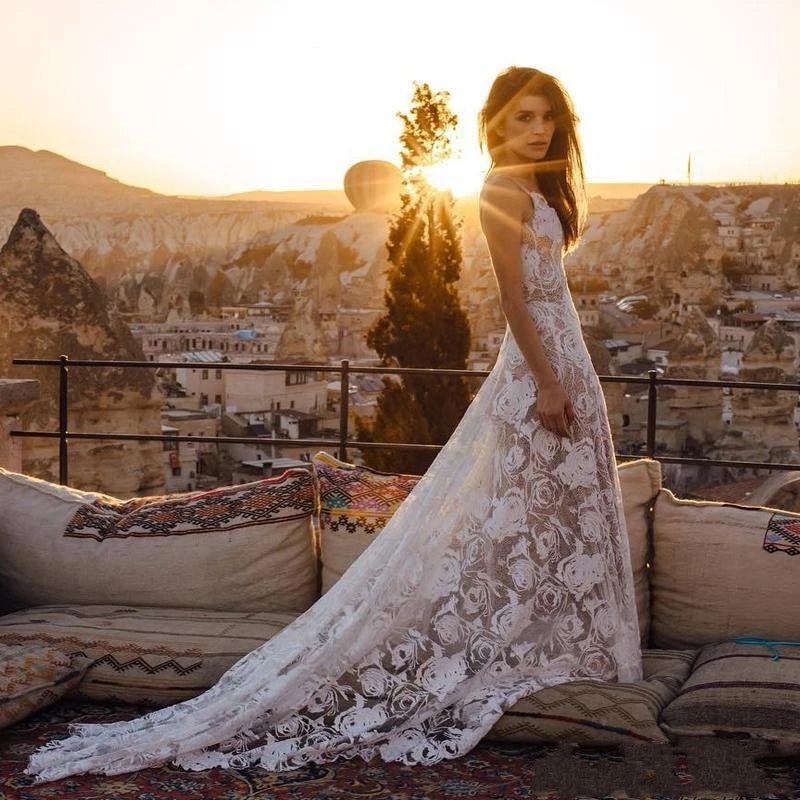 Now and Forever Side Slit Boho Wedding Dress [Spirit and Rebel]   