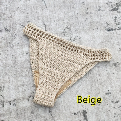 Boho Handmade Crochet Bikini Bottoms [Spirit and Rebel] Beige S