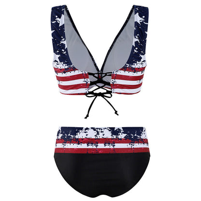 American Flag DD+ Plus Size Padded Bikini [Spirit and Rebel]