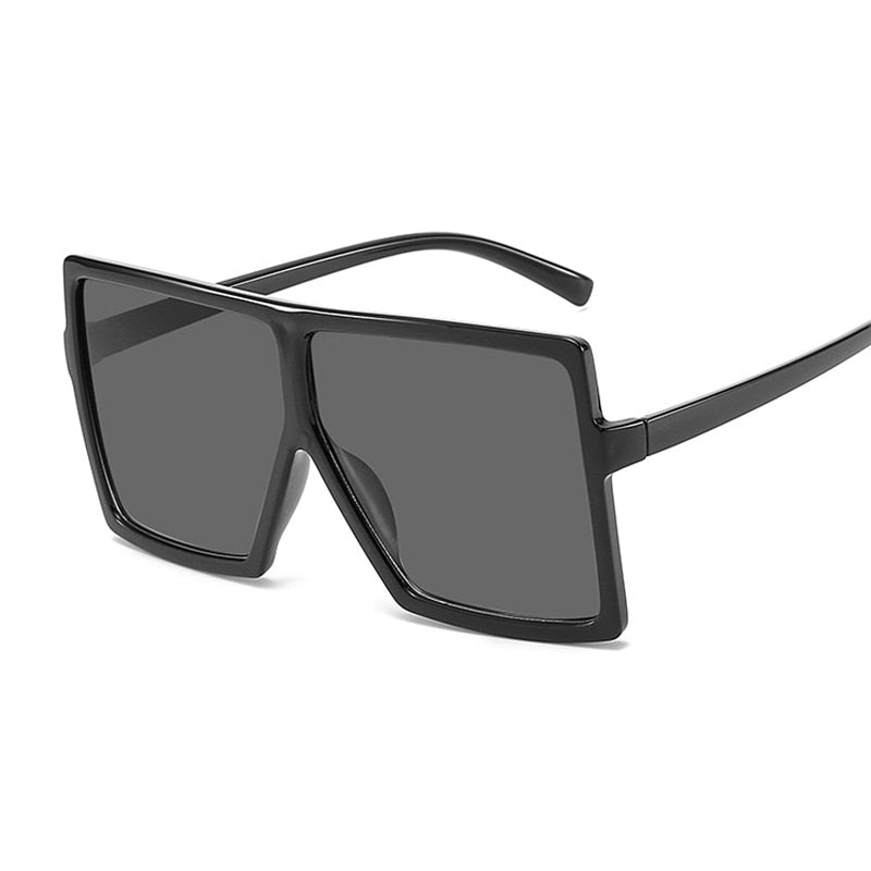 Golden Horizon Sunnies Oversized Square Sunglasses For Women Sunset and Swim Bright Black