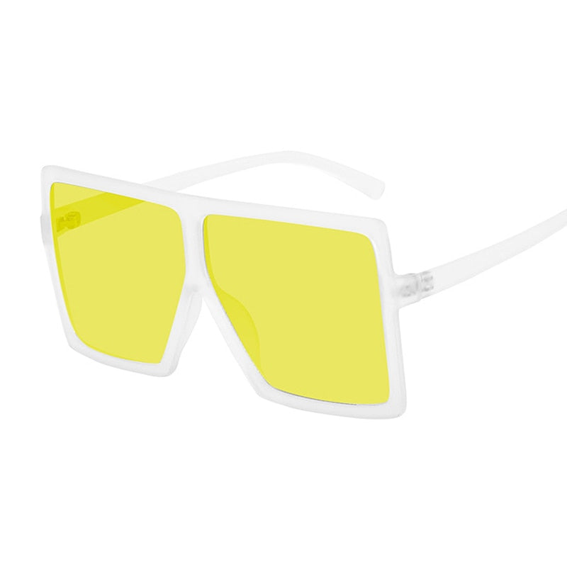 Golden Horizon Sunnies Oversized Square Sunglasses For Women Sunset and Swim Trans Yellow